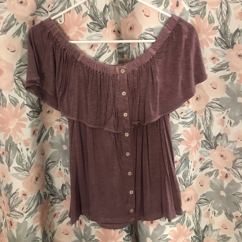 SOFT & SEXY PURPLE OFF THE SHOULDER TOP